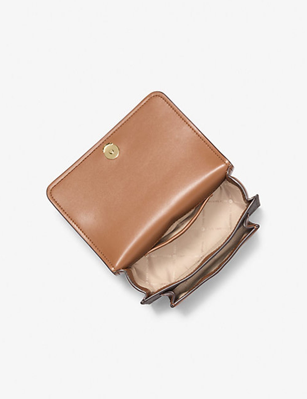 Borsa a tracolla Claire piccola con stampa logo BRONZO/GHIANDA