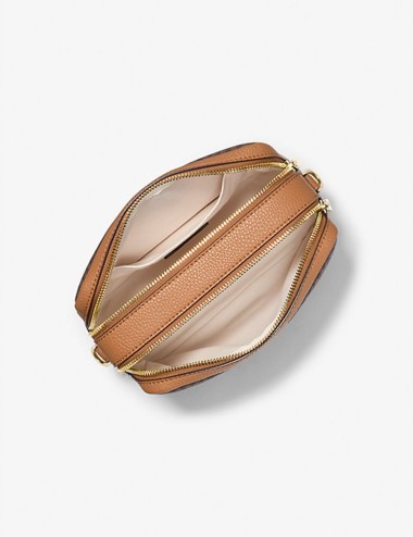 Camera bag a tracolla Bryant media con logo BRONZO/GHIANDA