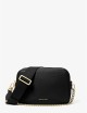 Camera bag a tracolla Bryant media in pelle martellata nera