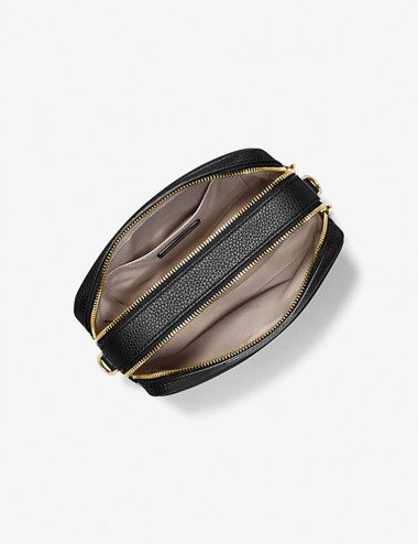 Camera bag a tracolla Bryant media in pelle martellata nera