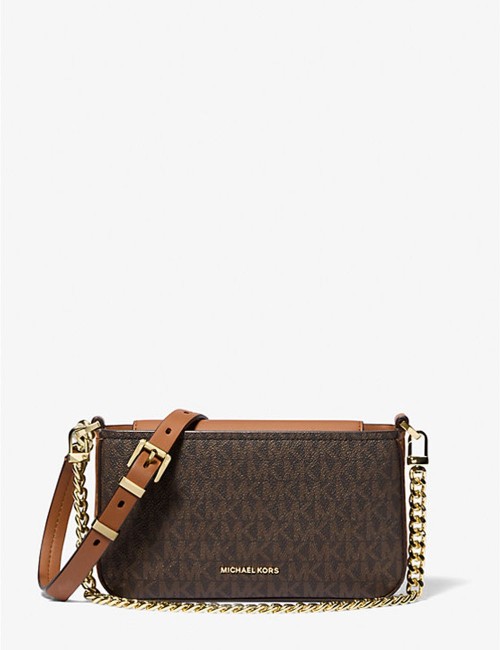 Pochette convertibile Bryant piccola con logo marrone ghianda