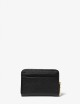 Porta carte di credito zip-around Jet Set piccolo in pelle martellata nero