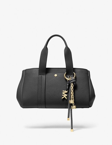 Ciondolo per borsa in cordino color oro e maculato nero