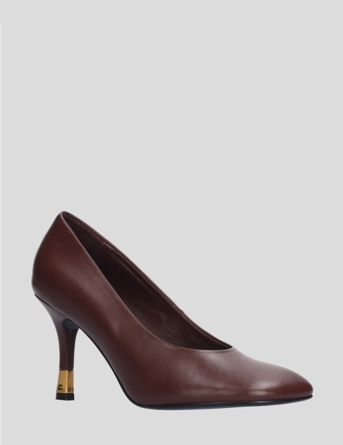 Scarpa con tacco in pelle GALATEA PUMPS 85 burgundy