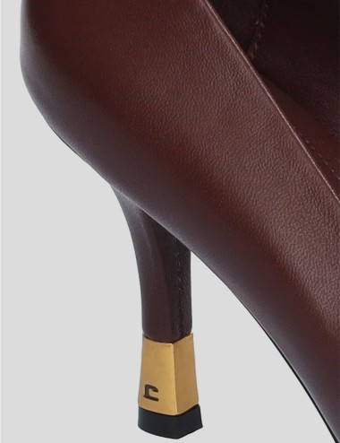 Scarpa con tacco in pelle GALATEA PUMPS 85 burgundy