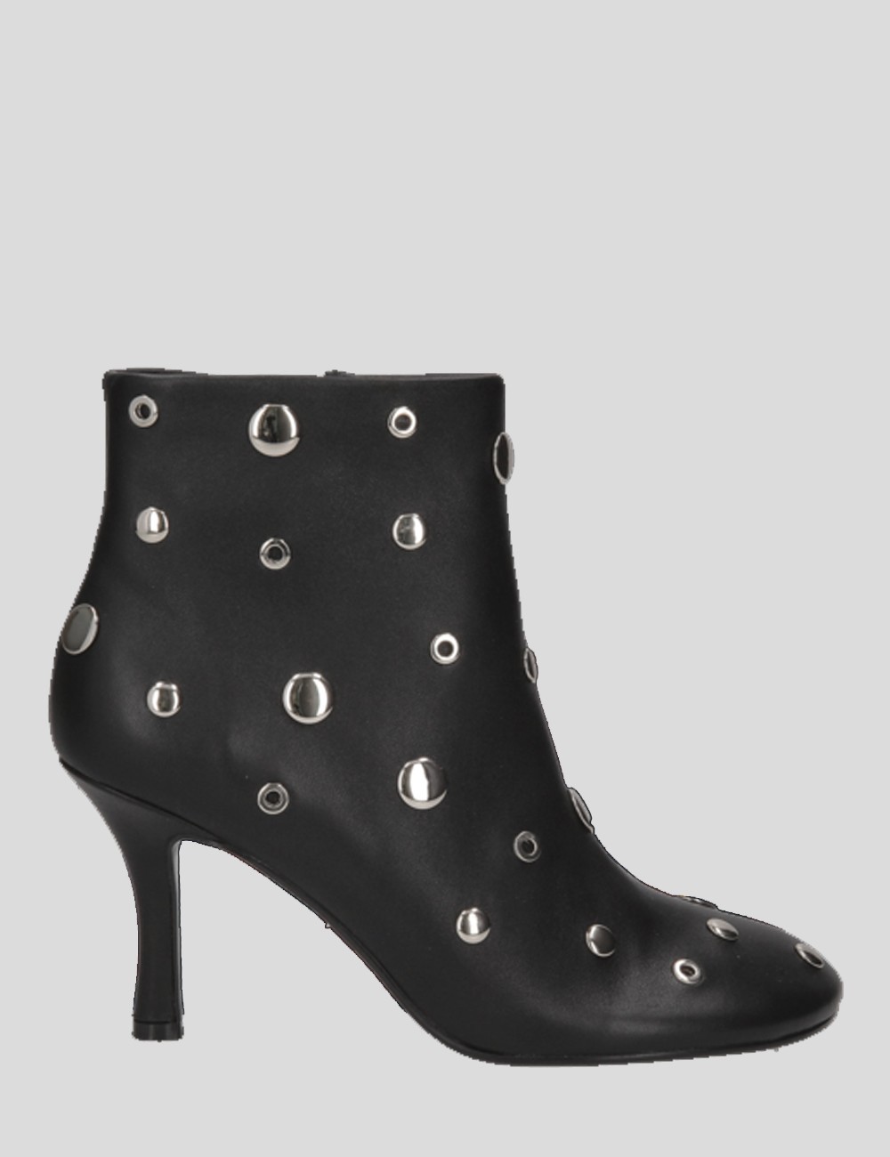 Stivaletto in nappa con borchie nero