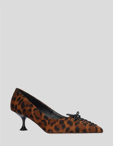 Scarpa con tacco NAVARI PUMPS 55 leopardata