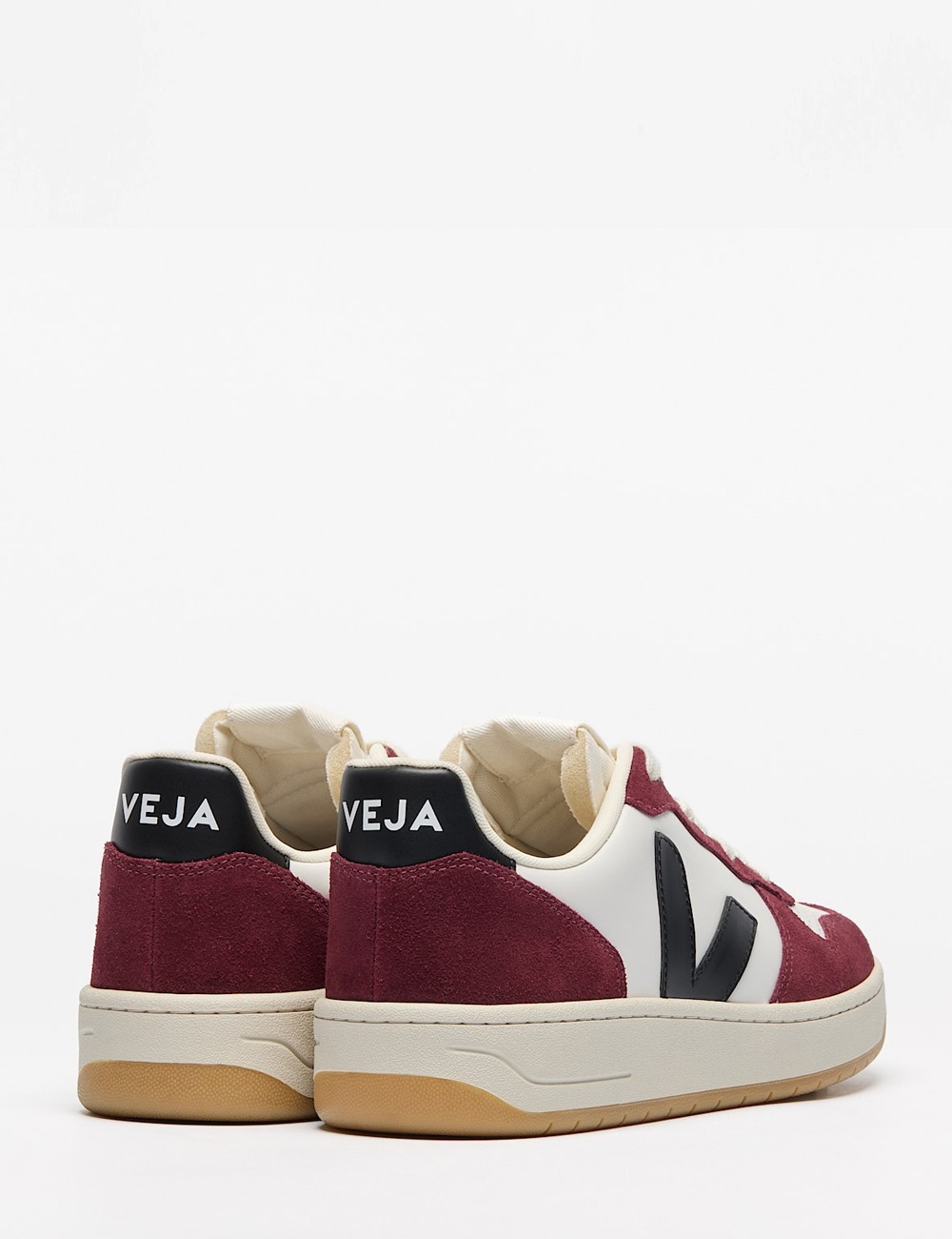 SNEAKERS V-10 LEATHER WHITE BLACK AMARANTE