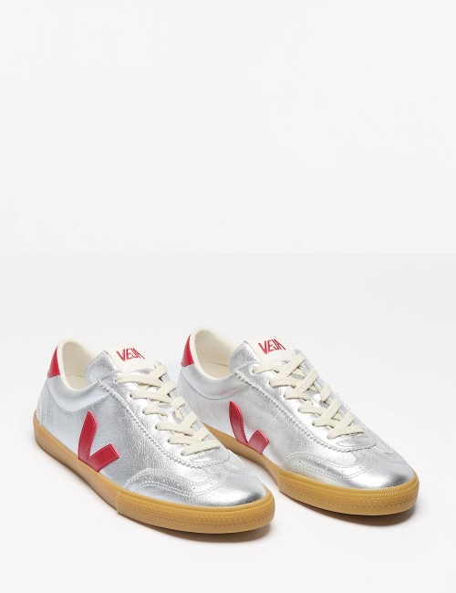 SNEAKERS VOLLEY LEATHER SILVER PEPPER