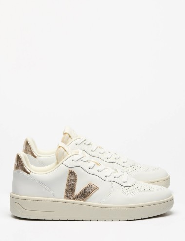 SNEAKERS V-10 LEATHER WHITE PLATINE