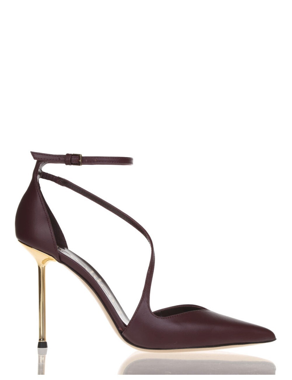 Scarpa con tacco in nappa Helen merlot