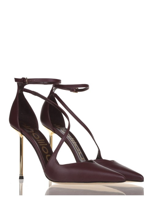 Scarpa con tacco in nappa Helen merlot