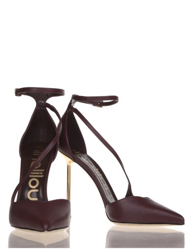 Scarpa con tacco in nappa Helen merlot