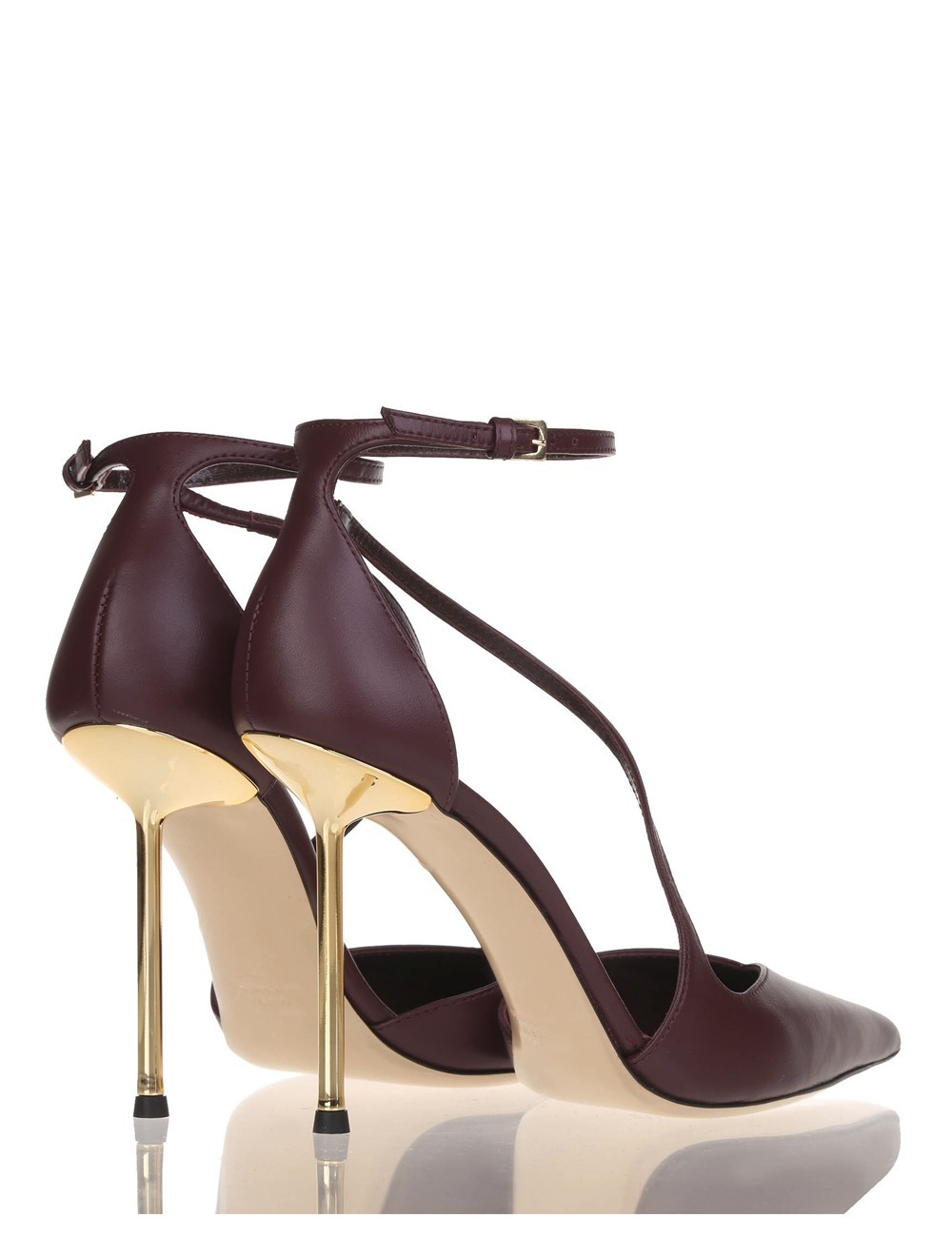 Scarpa con tacco in nappa Helen merlot