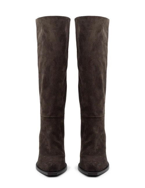 Jolene high-heeled cowboy boot in coffee suede
