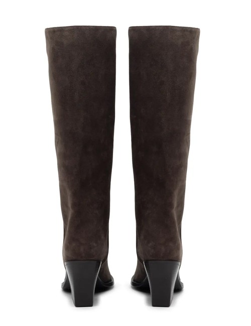 Jolene high-heeled cowboy boot in coffee suede