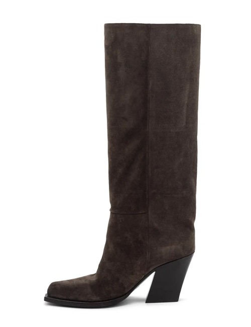 Jolene high-heeled cowboy boot in coffee suede