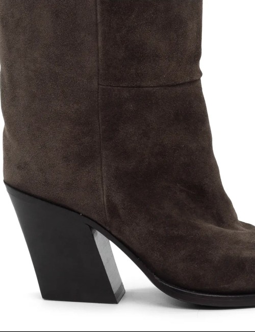 Jolene high-heeled cowboy boot in coffee suede