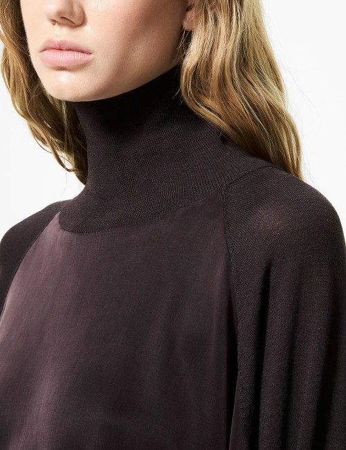 Cupro Turtleneck Wom Soft Knit bordeaux