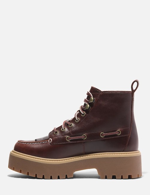 Stone Street Platform Kiltie Boot Dark Red