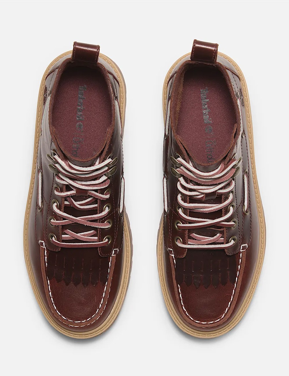 Stone Street Platform Kiltie Boot Dark Red
