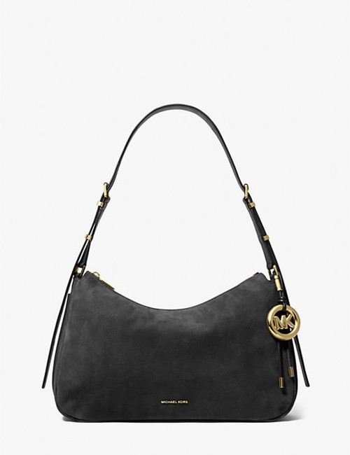 Borsa a spalla convertibile Nolita media in nabuk nero