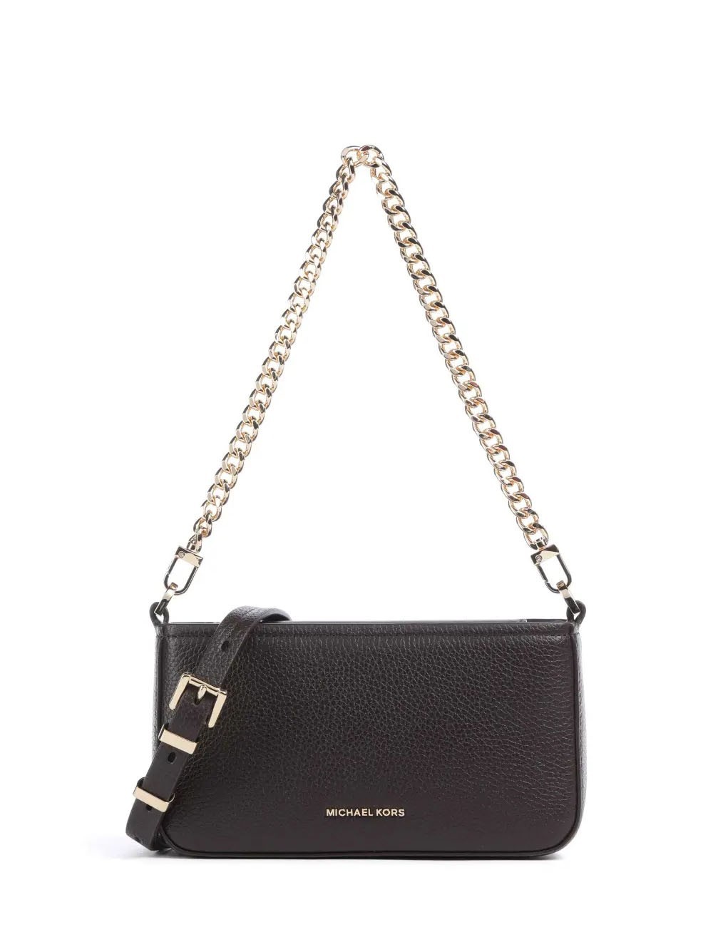 Bryant Small Pebbled Leather Convertible Pochette chocolate