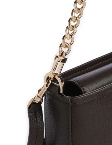 Pochette convertibile Bryant piccola in pelle martellata cioccolato