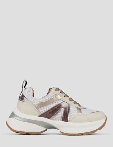 Sneakers Victoria silver dark brown