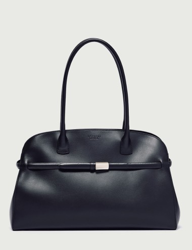 Borsa Aura Alba Large a spalla in pelle con tracolla nera