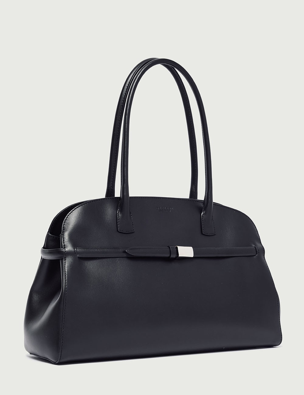 Borsa Aura Alba Large a spalla in pelle con tracolla nera