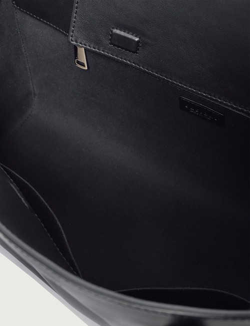 Borsa Aura Alba Large a spalla in pelle con tracolla nera