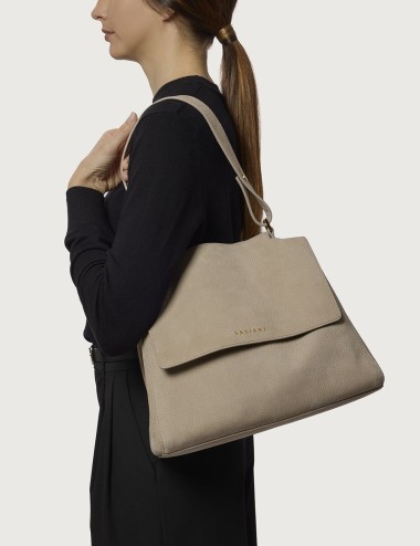 Borsa Sveva Nabucco Media a spalla in pelle nabuk con tracolla roccia