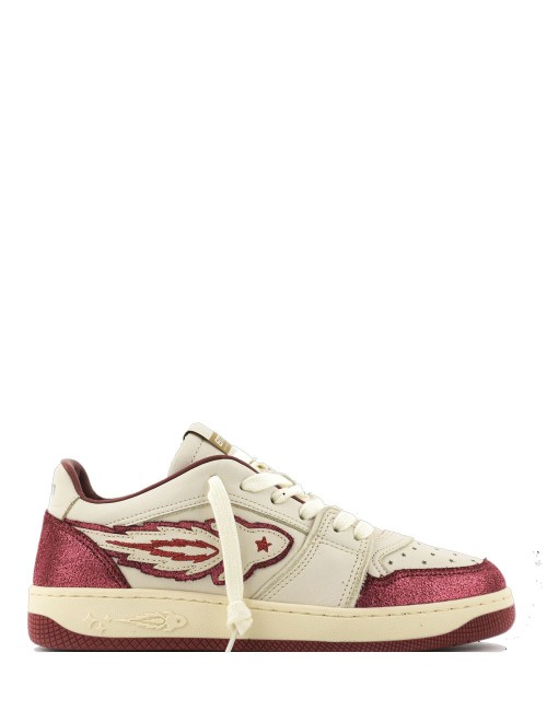 Sneakers donna Egg Rocket 2 in pelle white burgundy
