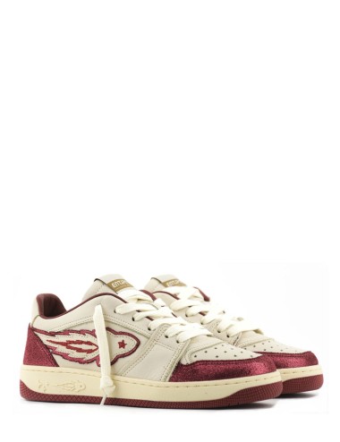 Sneakers donna Egg Rocket 2 in pelle white burgundy