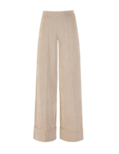 Pantalone in velluto a coste largo latte