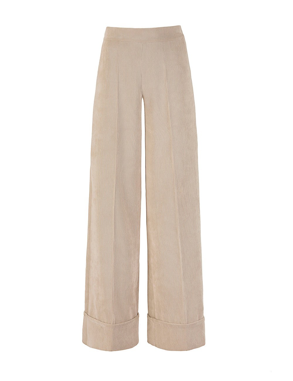 Pantalone in velluto a coste largo latte