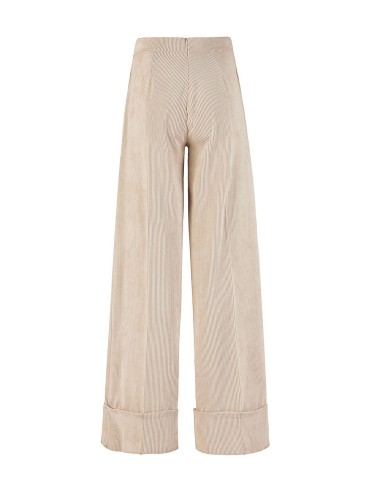 Pantalone in velluto a coste largo milk