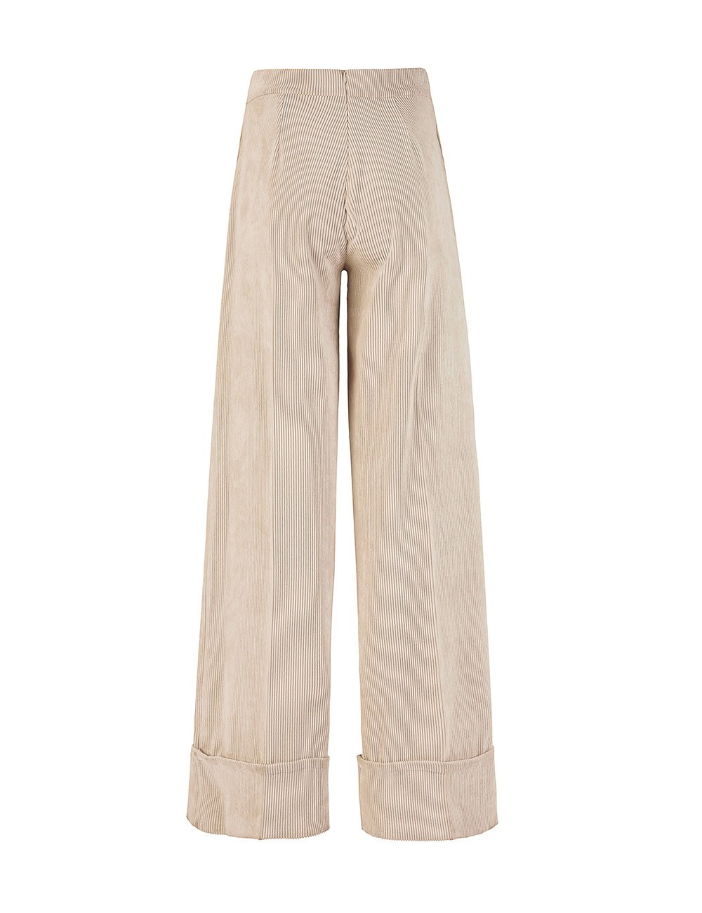 Pantalone in velluto a coste largo latte