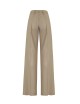 Pantalone largo in flanella con cristalli mastice