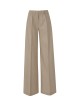 Pantalone largo in flanella con cristalli mastice