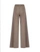 Pantalone largo in flanella dii lana merinos visone