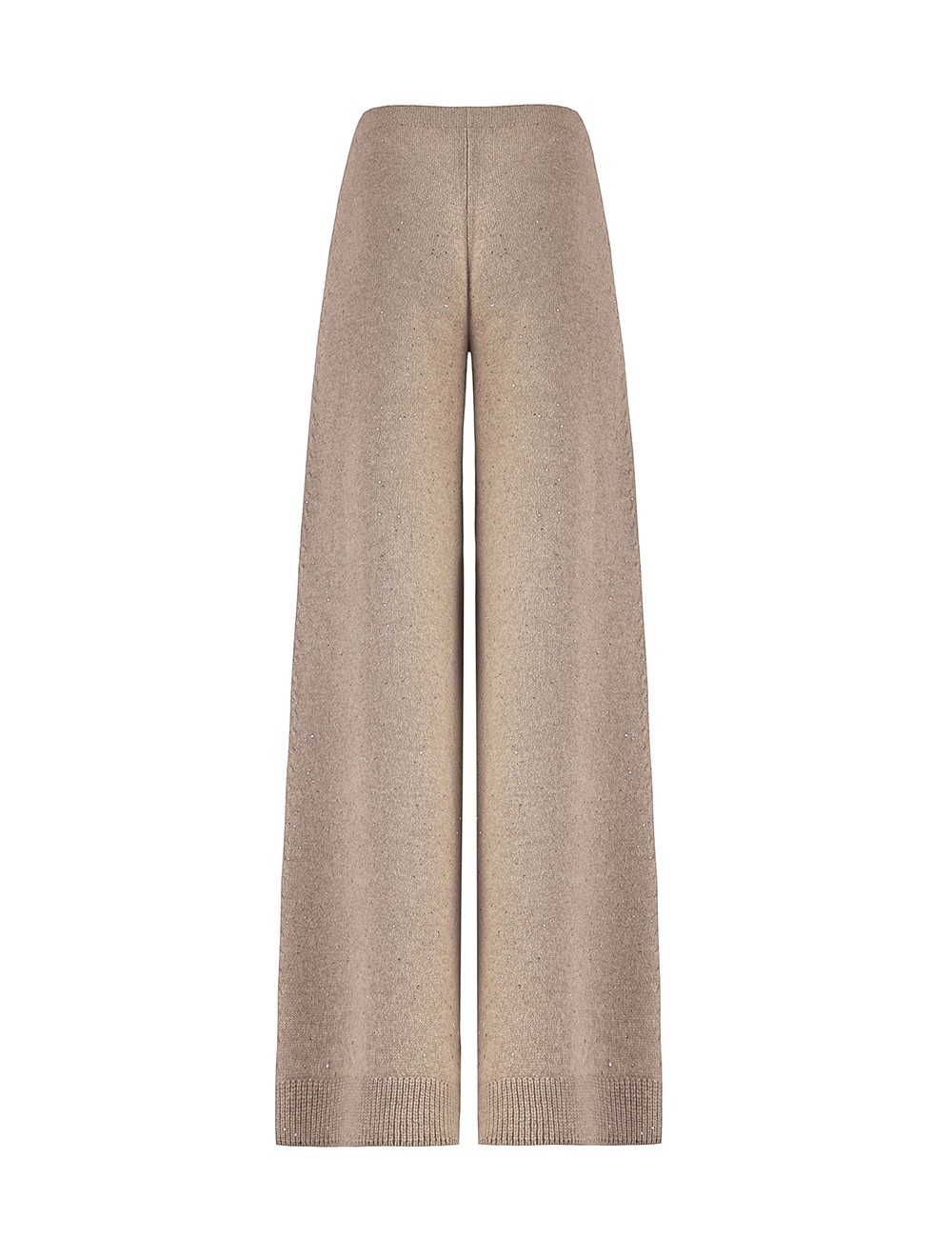 Pantalone in cashmere con cristalli noce