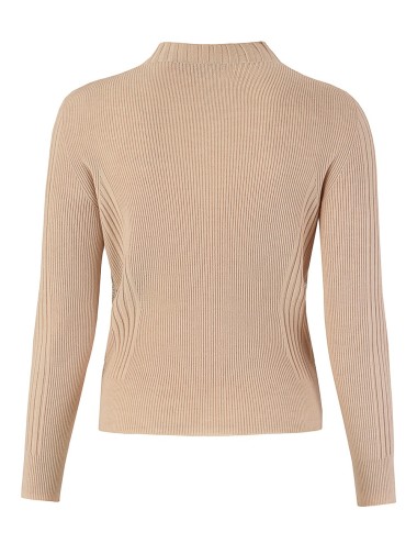 Maglia girocollo slim rombi con paillettes mastice