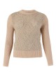 Maglia girocollo slim rombi con paillettes mastice