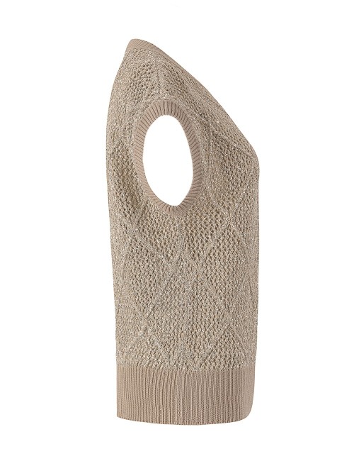Gilet rombi con paillettes mastice