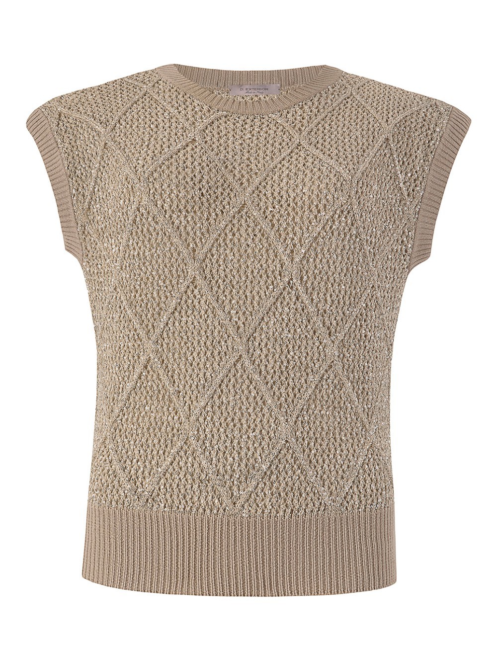 Gilet rombi con paillettes mastice