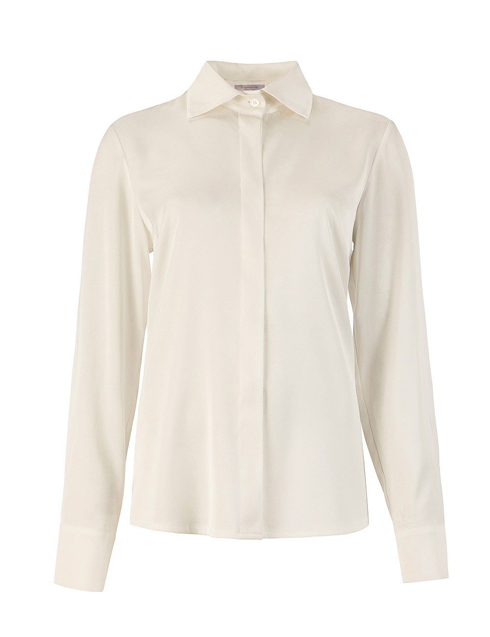 Camicia in raso fluido slim gesso