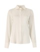 Camicia in raso fluido slim gesso