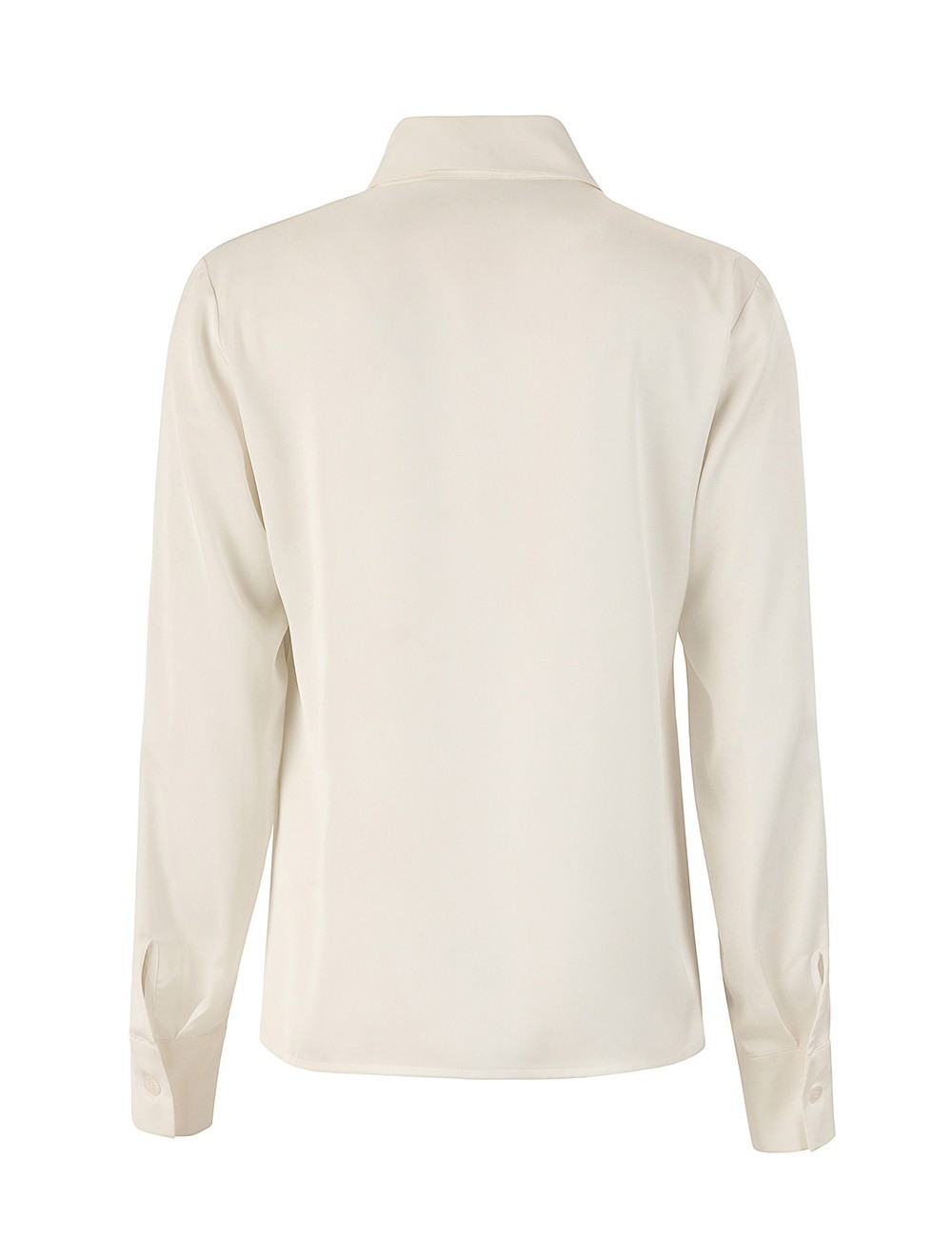 Camicia in raso fluido slim gesso